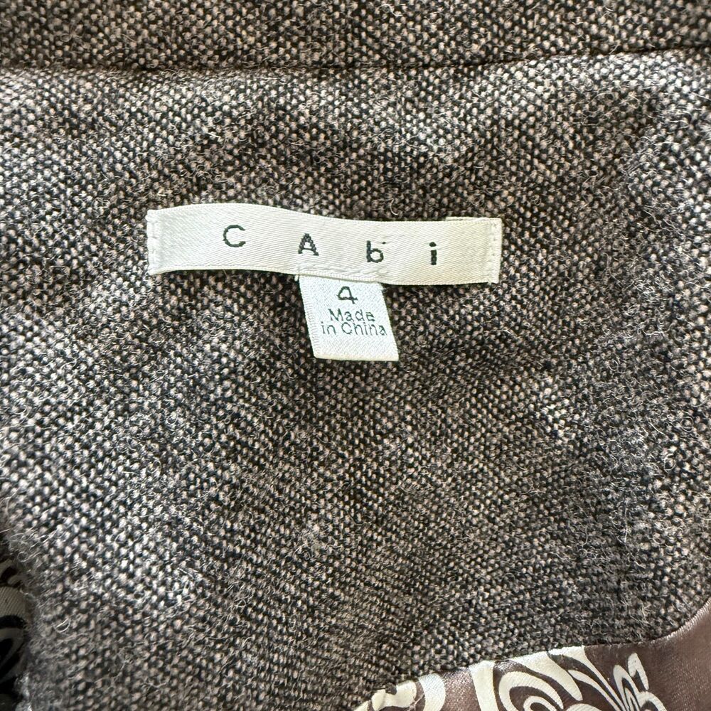 CAbI 169 Shakespeare Gray Black Tweed Wool Blend Dark Academia Swing Coat Sz 4 - Picture 5 of 10